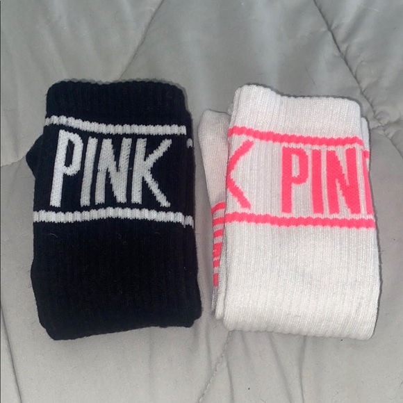 PINK Victoria's Secret Women's Knee-High Socks 2 PAIR - Picture 2 of 2